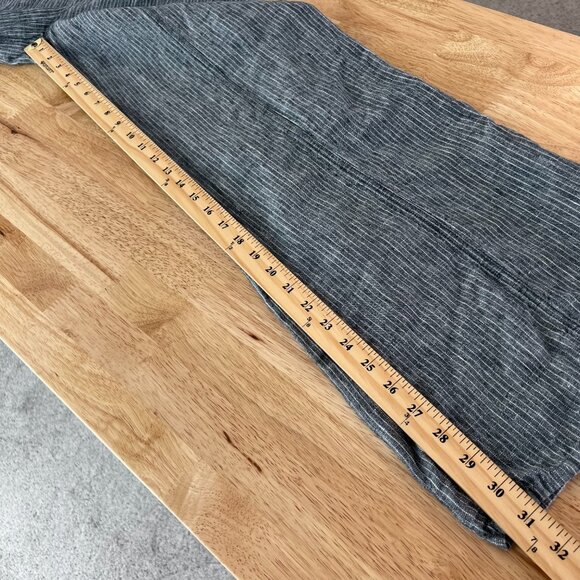 Sundance 100%‎ Linen Striped Pants Size 10 Wide Leg Gray Beachy Coastal - Picture 10 of 12